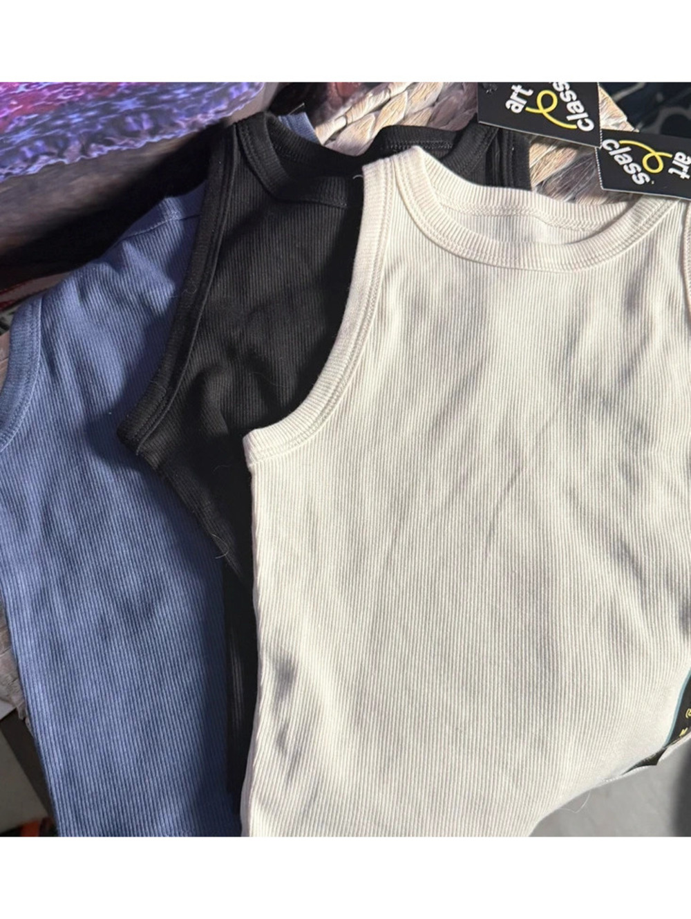 Sat of 3 Girls size 8 Medium High Neck Ribbed Tank Too Art Class